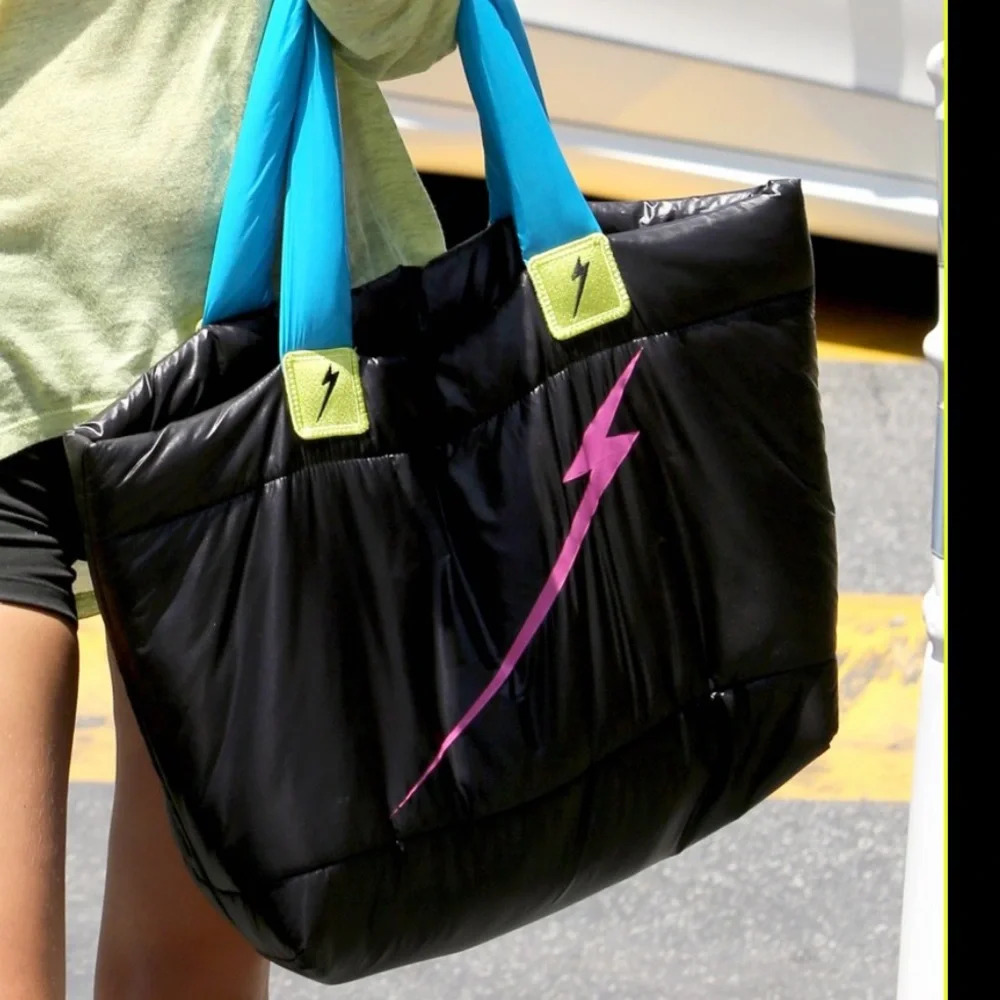 Electric Yoga Puffy Lightning Bolt Gym / Tote Bag